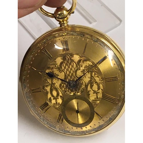 33 - Antique 18ct solid gold gents Pocket chronometer Fusee Pocket watch with large diamond end stone  se... 