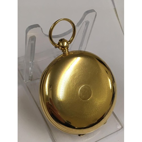 33 - Antique 18ct solid gold gents Pocket chronometer Fusee Pocket watch with large diamond end stone  se... 