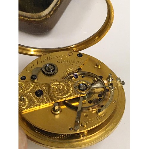 33 - Antique 18ct solid gold gents Pocket chronometer Fusee Pocket watch with large diamond end stone  se... 