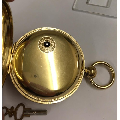 154 - Antique yellow metal verge Fusee Pocket watch  (A/F) missing glass