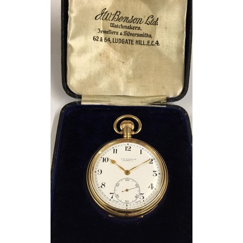 160 - Vintage JW BENSON pocket watch & box , AF