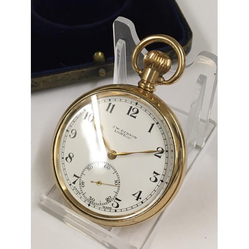 160 - Vintage JW BENSON pocket watch & box , AF