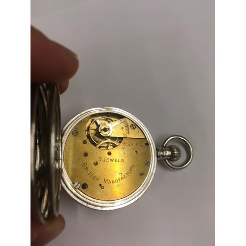 167 - Vintage solid silver Turkish ottoman pocket watch , AF