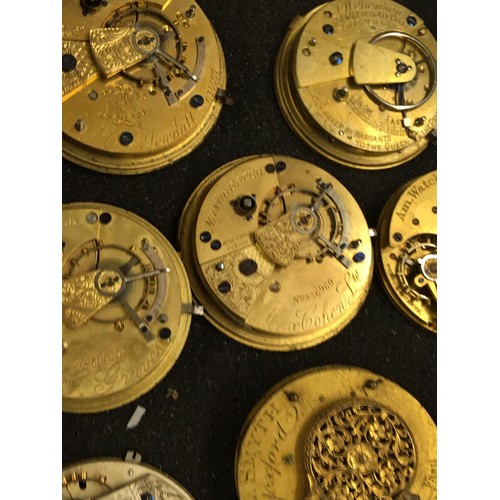 201 - Antique pocket watch movements, Verge fusee , fusee , lever , JW Benson etc, AF