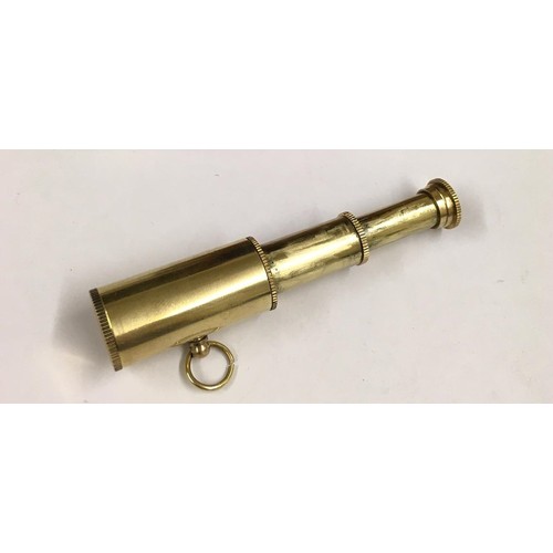 203 - Small brass mini telescope and nautical box