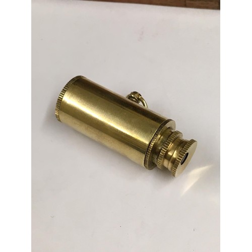 203 - Small brass mini telescope and nautical box