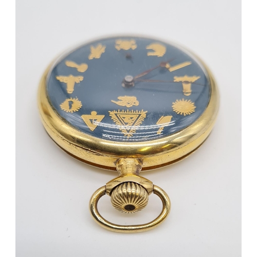 Omega Masonic Pocket Watch with rare Blue face full working order