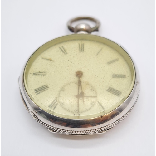 291 - Silver Pocket Watch rear wind late 19th Century, not working