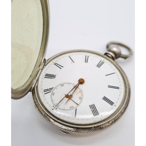 291 - Silver Pocket Watch rear wind late 19th Century, not working