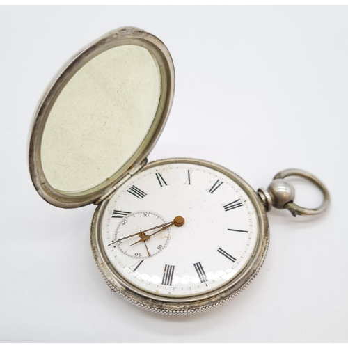 291 - Silver Pocket Watch rear wind late 19th Century, not working