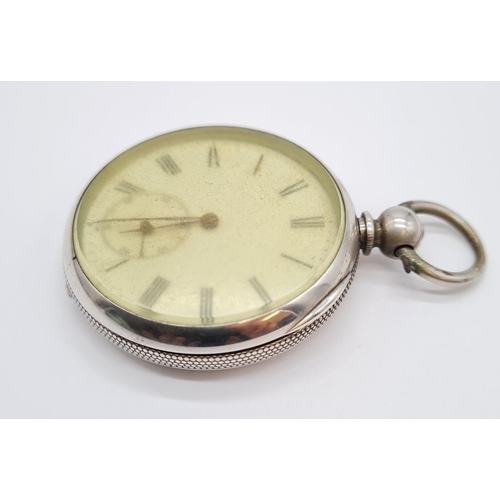 291 - Silver Pocket Watch rear wind late 19th Century, not working