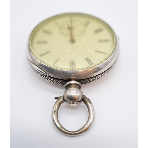 291 - Silver Pocket Watch rear wind late 19th Century, not working