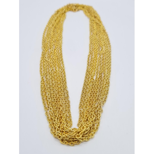 382 - Set of 10x yellow metal belcher chains, 50-55cm long approx, total weight 81g