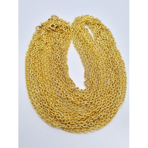 382 - Set of 10x yellow metal belcher chains, 50-55cm long approx, total weight 81g