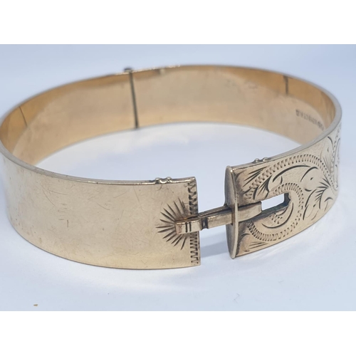 212 - Vintage rolled gold bangle, weight 24g and 6cm width approx