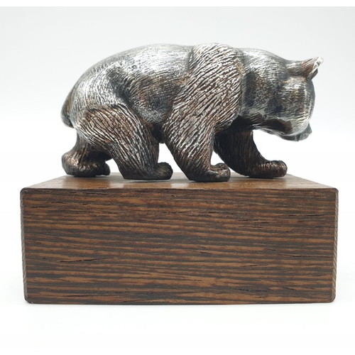 485 - a White Metal Bear Paperweight / ornament 8 x 5 cms