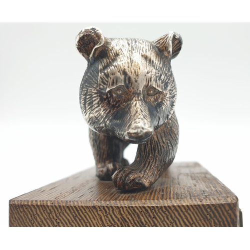 485 - a White Metal Bear Paperweight / ornament 8 x 5 cms