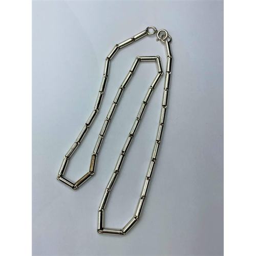 606 - SILVER FANCY LINK NECKLACE, WEIGHT 14.7G