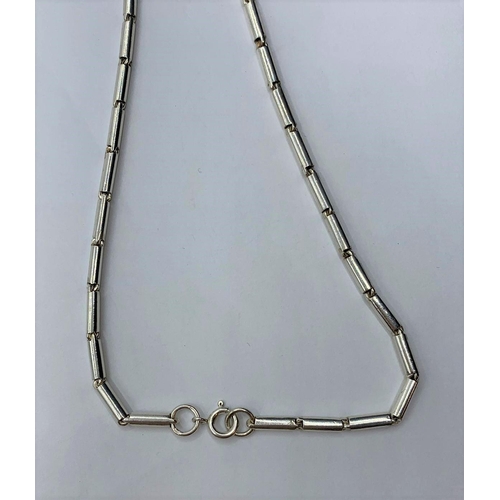 606 - SILVER FANCY LINK NECKLACE, WEIGHT 14.7G