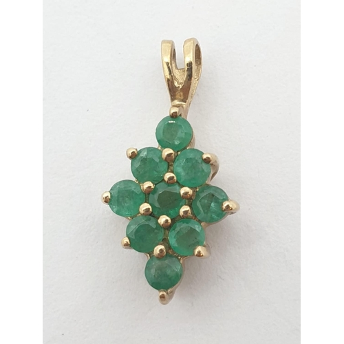 258 - 9ct gold emerald pendant, 10x7mm size approx