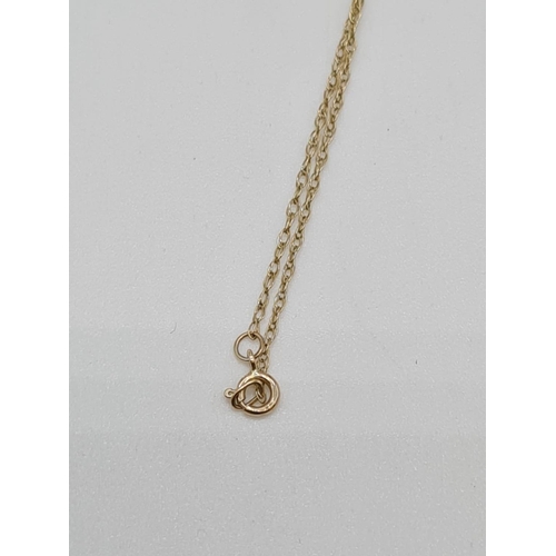 264 - Vintage 14ct gold and silver rose diamond pendant on a 9k gold 48cm long chain, weight 2.78g and pen... 