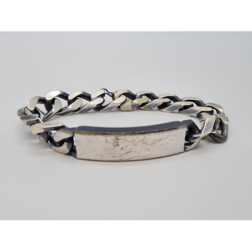 297 - Chunky 800 silver gent ID bracelet, weight 88g and 23cm long approx