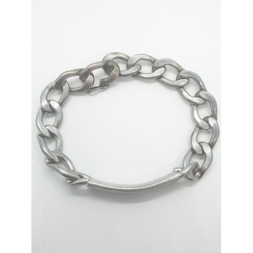 304 - Vintage heavy gents Danish silver ID bracelet, weight 56.78g and 22.5cm long approx