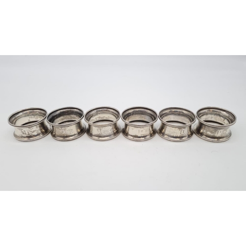 446 - 6 Silver Napkin Rings with a 1924 Birmingham hall mark 57.4g