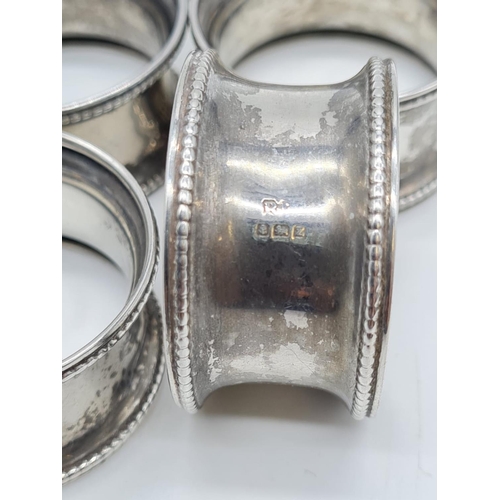 446 - 6 Silver Napkin Rings with a 1924 Birmingham hall mark 57.4g