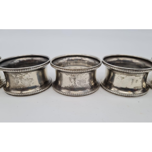 446 - 6 Silver Napkin Rings with a 1924 Birmingham hall mark 57.4g