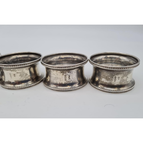 446 - 6 Silver Napkin Rings with a 1924 Birmingham hall mark 57.4g