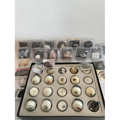 644 - Large collection of crystals, rocks and semi precious stones to include rock crystal, rose quartz, k... 