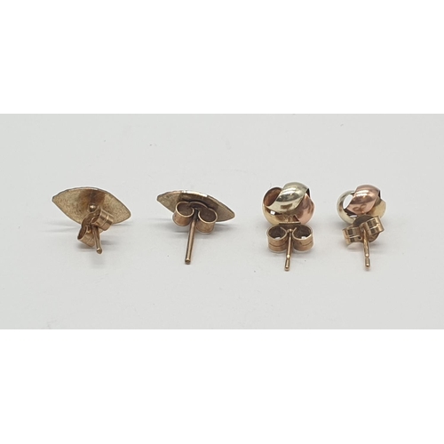 250 - 2x pairs of 9ct gold earrings (2)