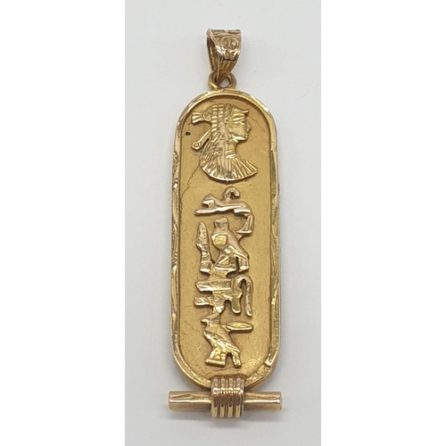 529 - An Egyptian 18ct gold pendant, weight 4.9g