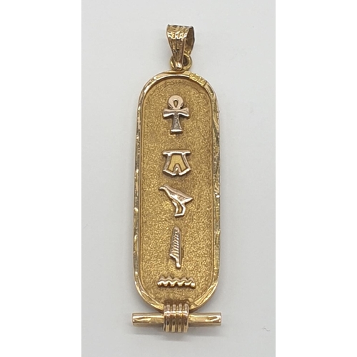 529 - An Egyptian 18ct gold pendant, weight 4.9g