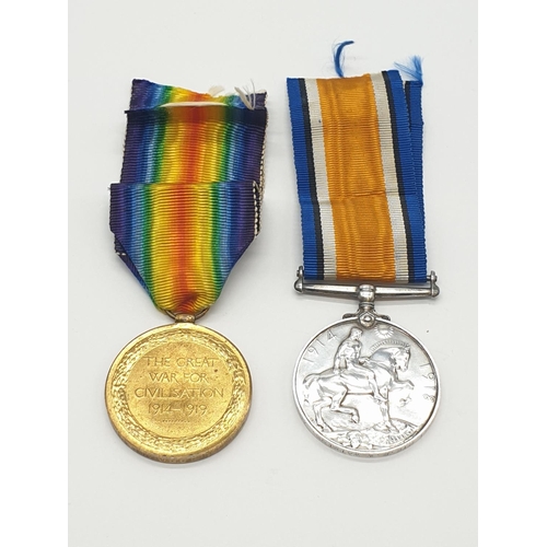 265 - Pair of WW1 medals awarded to private F.X.Watkins M282551 of the A.S.Corps.
1x Great war medal in ex... 