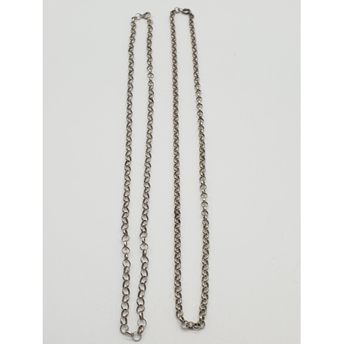 328 - 2x silver belcher chains, weight 14g and 45cm long approx (2)