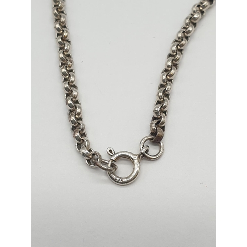 370 - 2x silver chains, weight 17.3g. Belcher chain 50cm long, twisted chain 45cm long