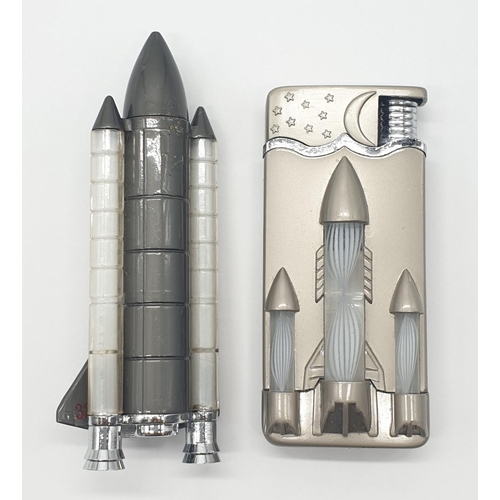 483 - Vintage pair of rocket themed lighters