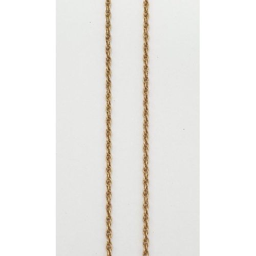 517 - 10ct gold necklace. weight 2.6g and 42cm long approx