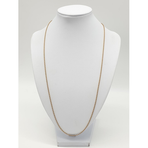 517 - 10ct gold necklace. weight 2.6g and 42cm long approx