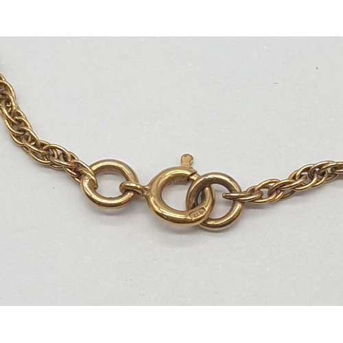 517 - 10ct gold necklace. weight 2.6g and 42cm long approx