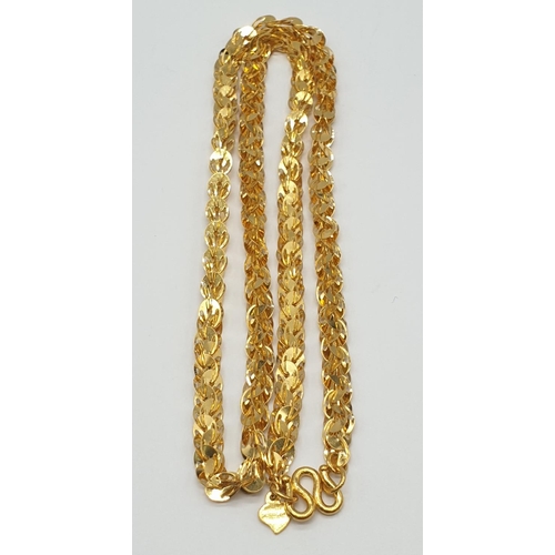 533 - 24ct gold fancy neck chain, weight 16.3g and 44cm long approx