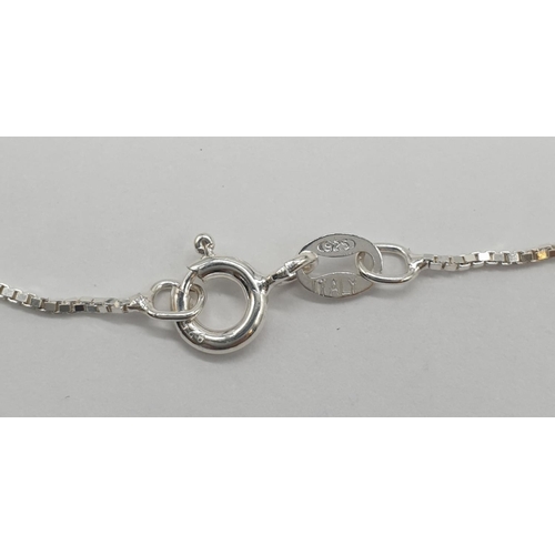 536 - STERLING SILVER CHAIN WITH KEYS PENDANT, 49CM LONG AND WEIGHT 4.8G APPROX