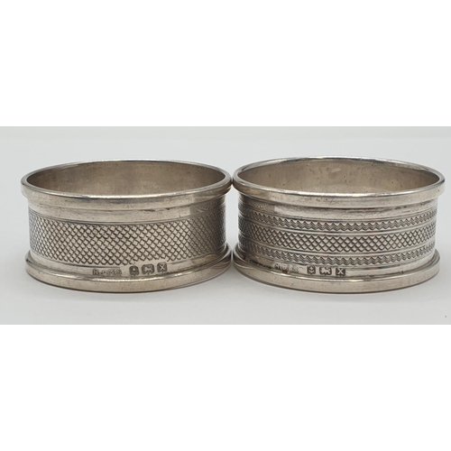 545 - Pair of silver napkin rings hallmarked Birmingham 1922, weight 26.1g