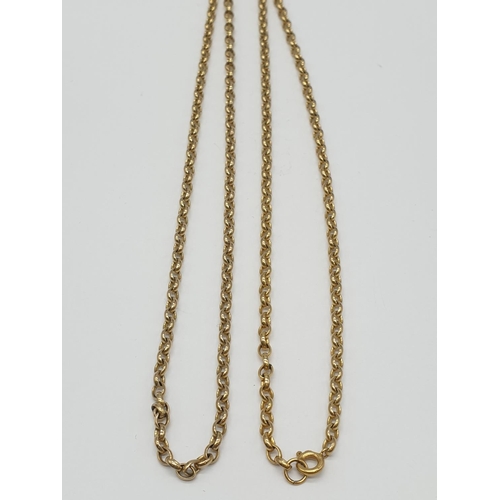 572 - 9ct belcher chain 17.8gm, 74cm long.