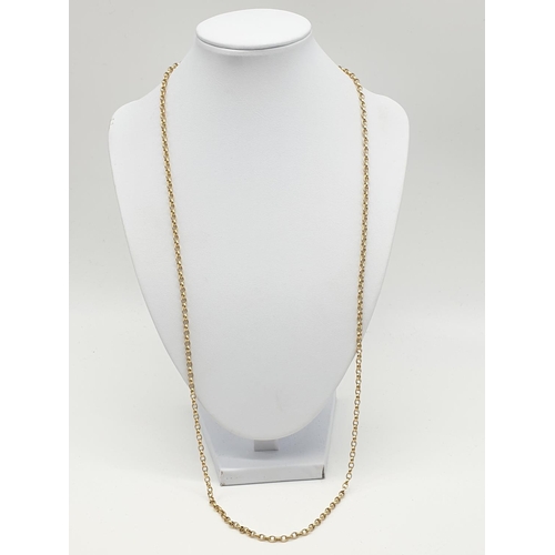 572 - 9ct belcher chain 17.8gm, 74cm long.