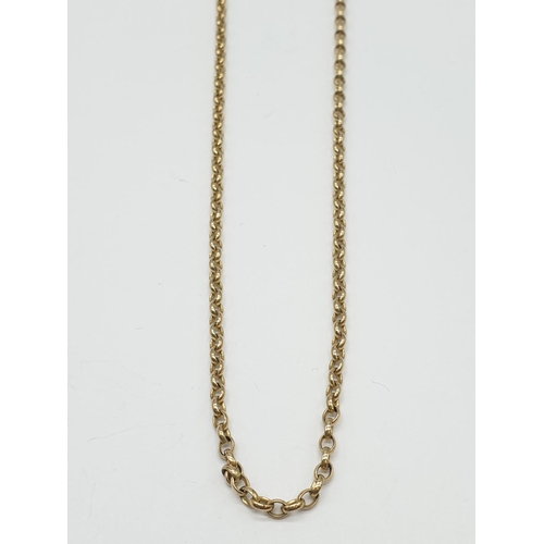 572 - 9ct belcher chain 17.8gm, 74cm long.