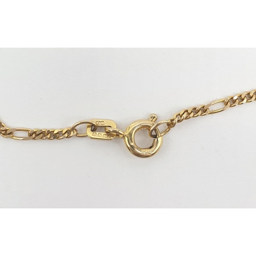 585 - 40cm 9ct gold neck chain weight 3gm.