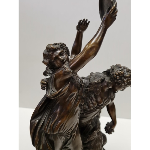 466 - Clodion bronze statue of two nymphets and a cherub. 
41cm tall, weight 7.9kg.